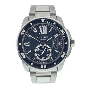 Cartier Calibre de Cartier Steel Black Dial 42mm Automatic Men's Watch W7100057